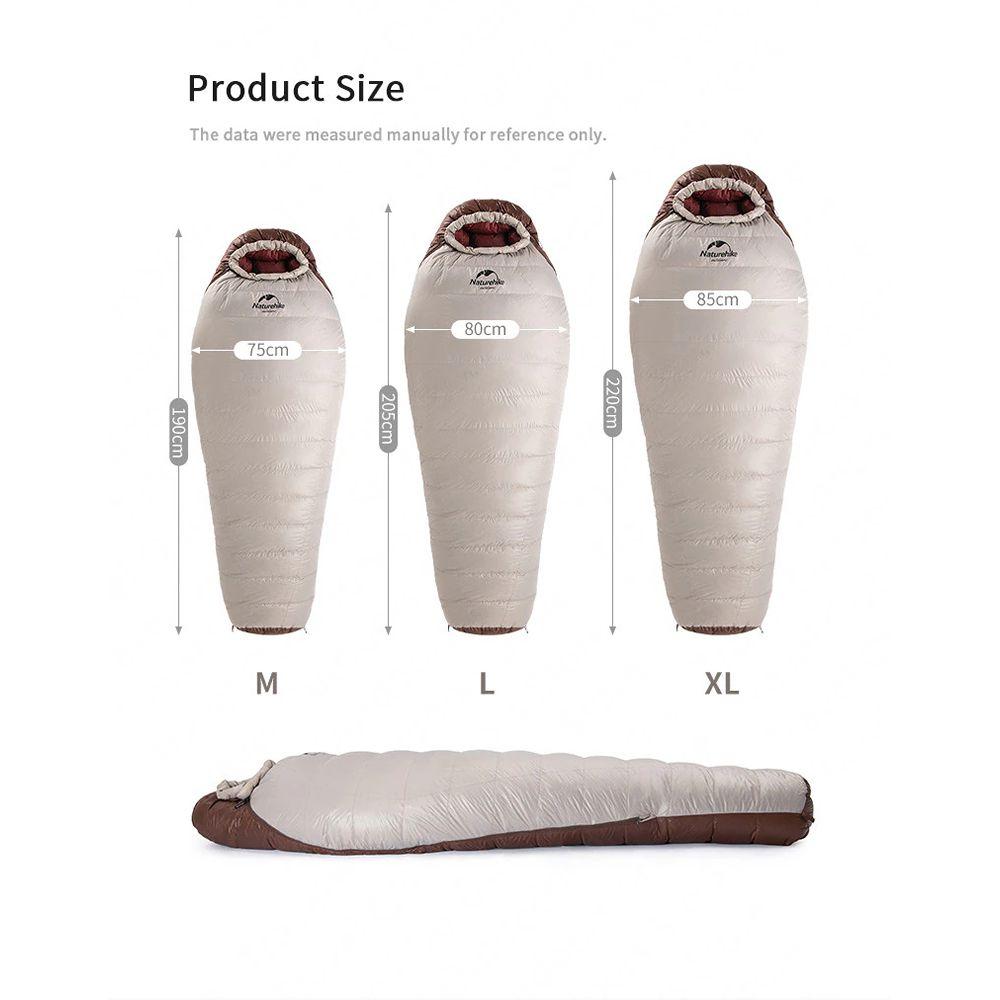 Спальник з натуральним пухом Naturehike Snowbird NH20YD001, p-р L, коричневий 720 г фото 9