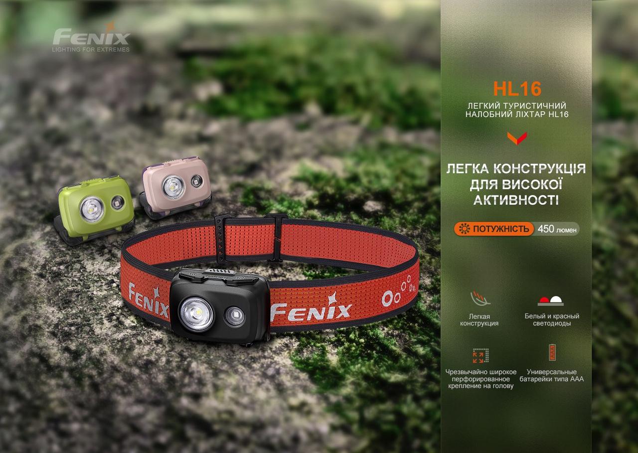 Ліхтар налобний Fenix HL16 AAA чорний фото 6