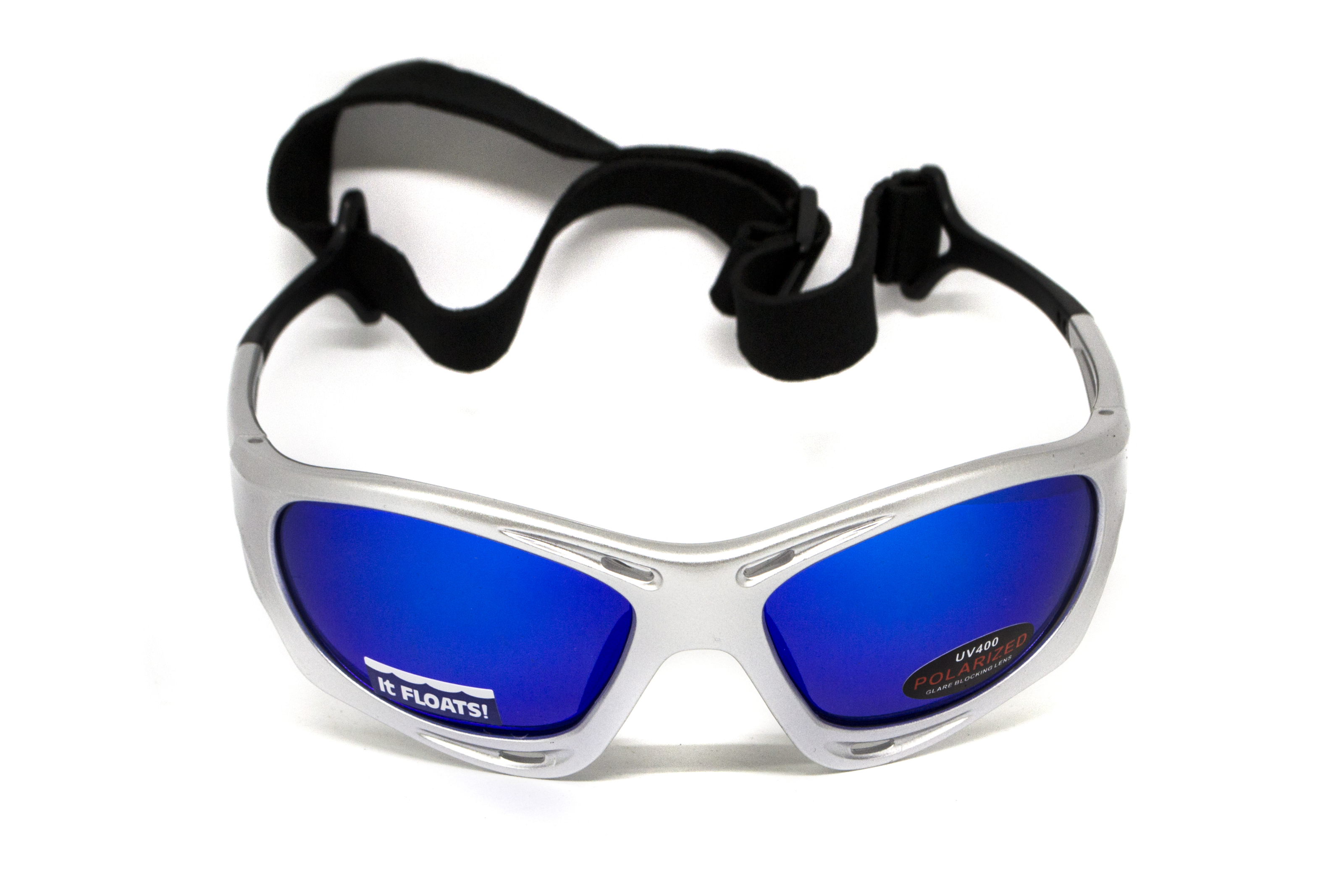 Очки поляризационные BluWater Hydro Silver Polarized (G-Tech™ blue) Anti-Fog, синие зеркальные в серебристой оправе фото 2