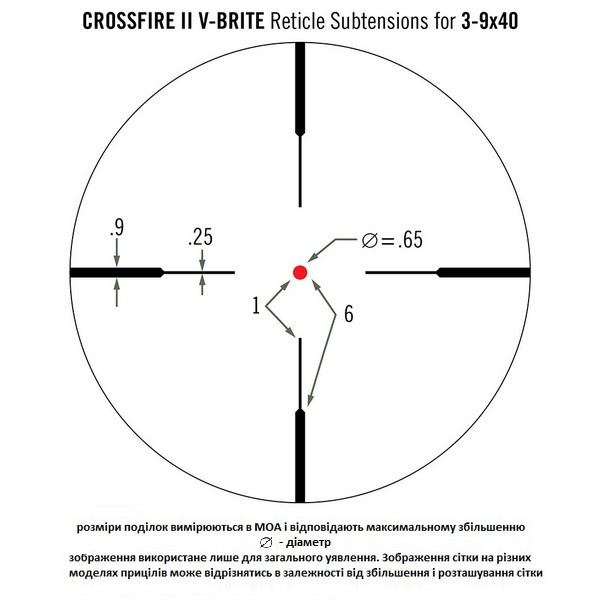 Приціл оптичний Vortex Crossfire II 3-9x40 (V-Brite IR) фото 7