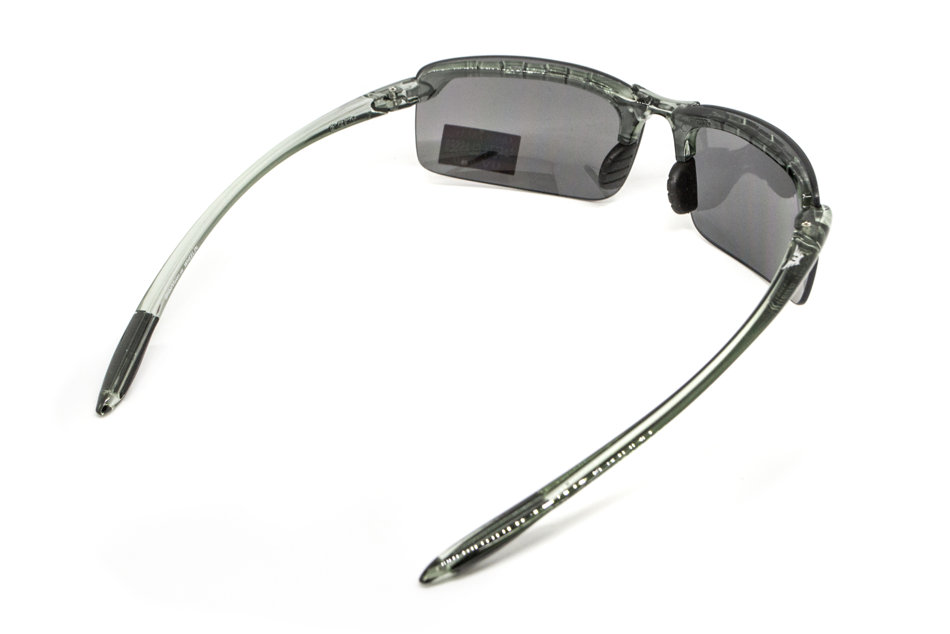 Очки защитные Global Vision Wheelin Crystal Gray (flash mirror) серые зеркальные линзы в полупрозрачной серой оправе фото 6