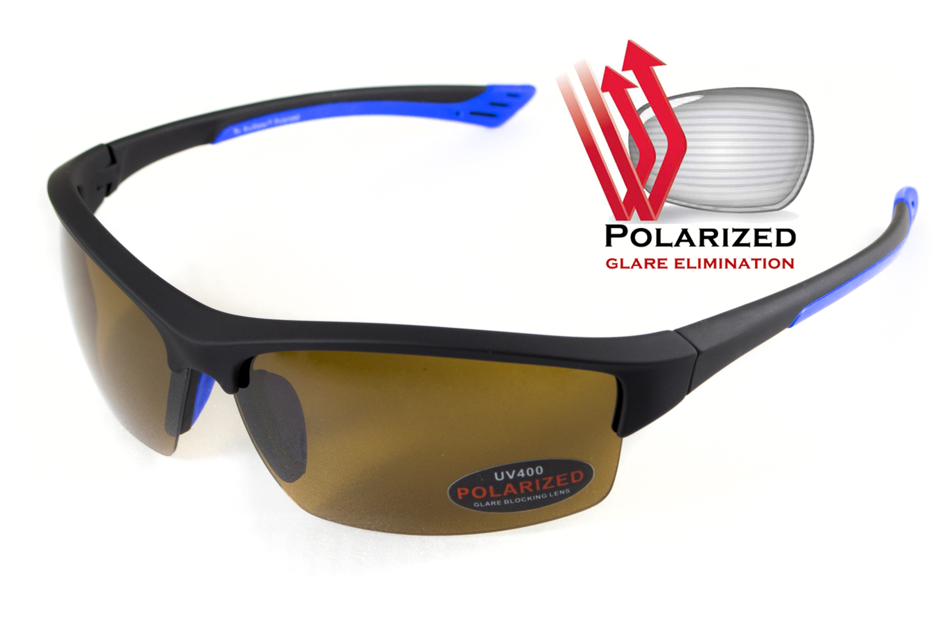 Очки поляризационные BluWater Daytona-1 Polarized (brown), гидрофобные коричневые линзы (Repelon™)