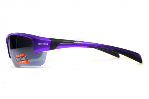 Очки защитные открытые Global Vision Hercules-7 Purple (silver mirror) зеркальные серые фото 2