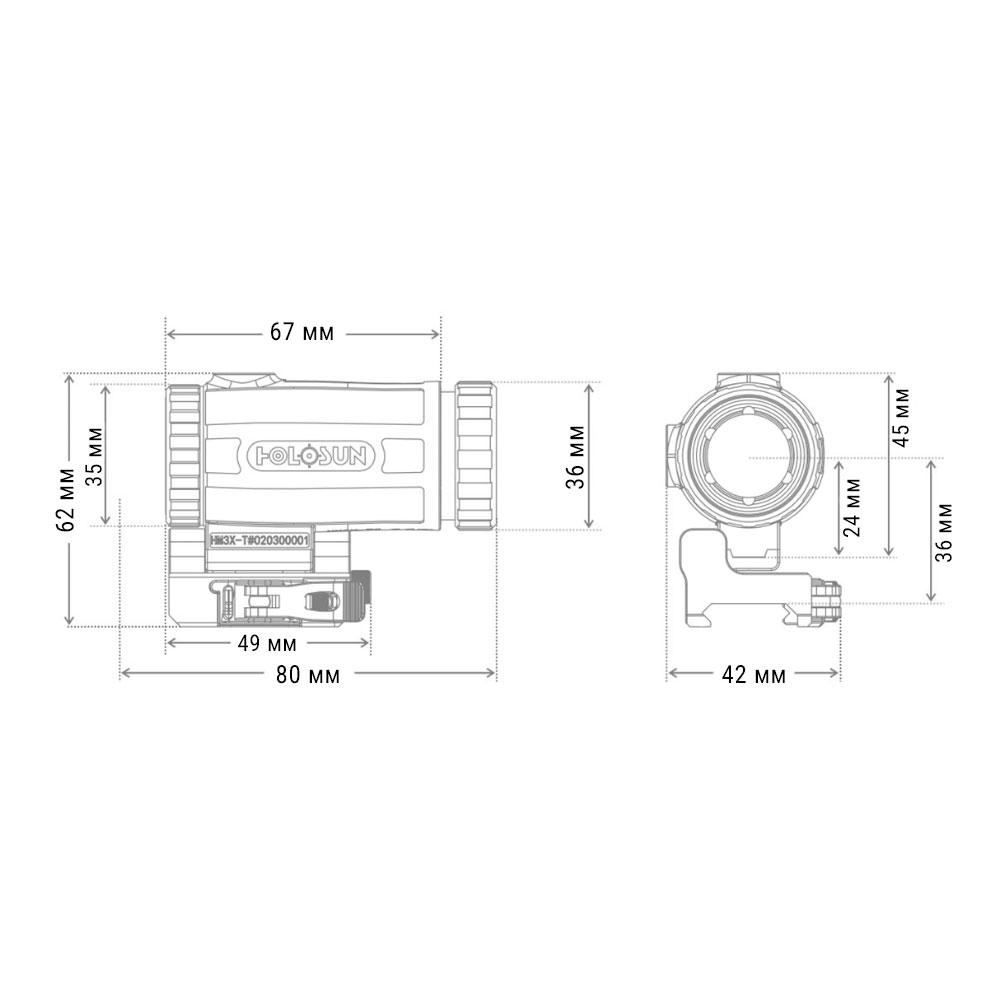 Увеличитель magnifier HOLOSUN HM3XT 3x фото 4