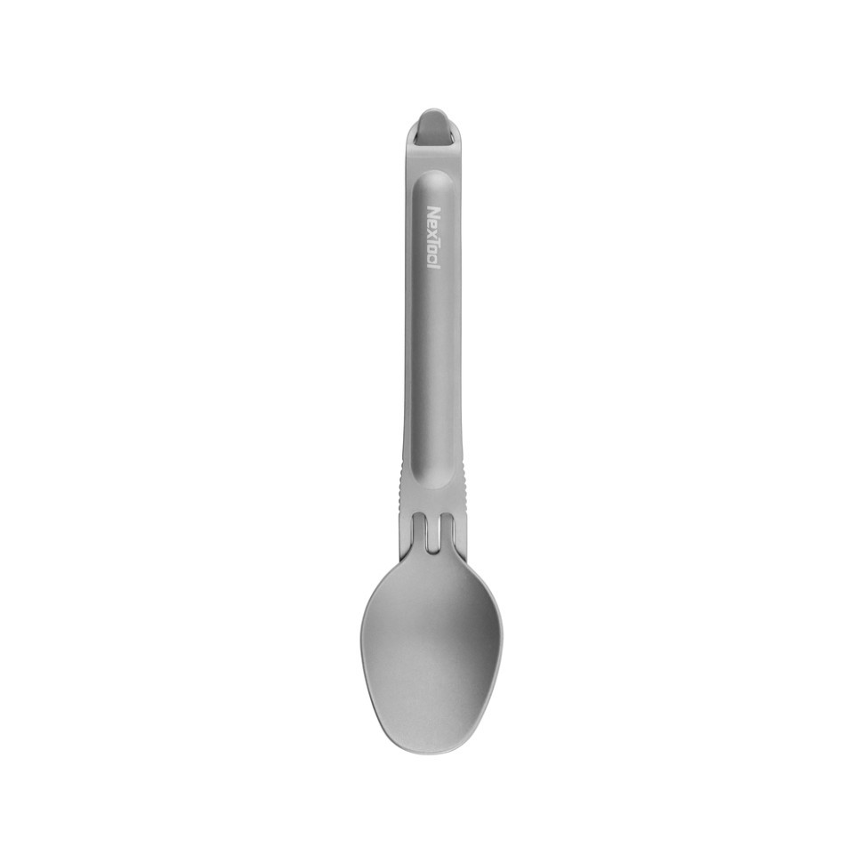 Туристический набор ложка-вилка NexTool Titanium Tableware Set, титан фото 2