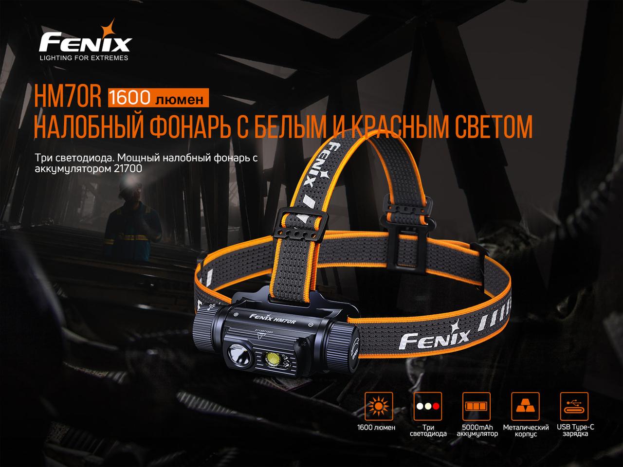 Ліхтар налобний Fenix HM70R фото 7