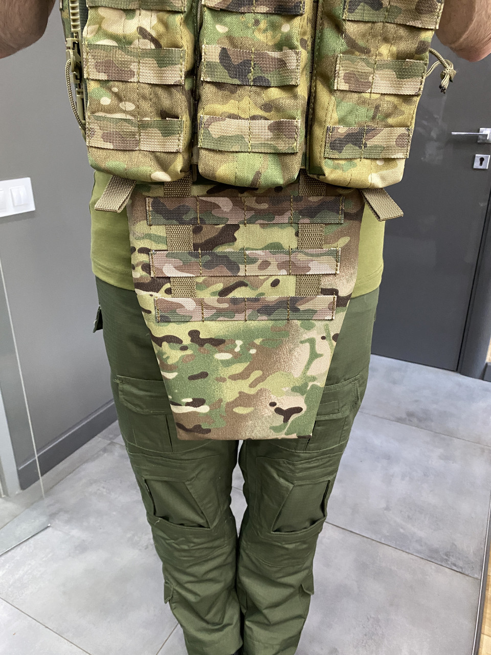 Подсумок передник напашник для плитоноски, размер L, Мультикам, Cordura 1000D, сумка под баллистический пакет фото 5
