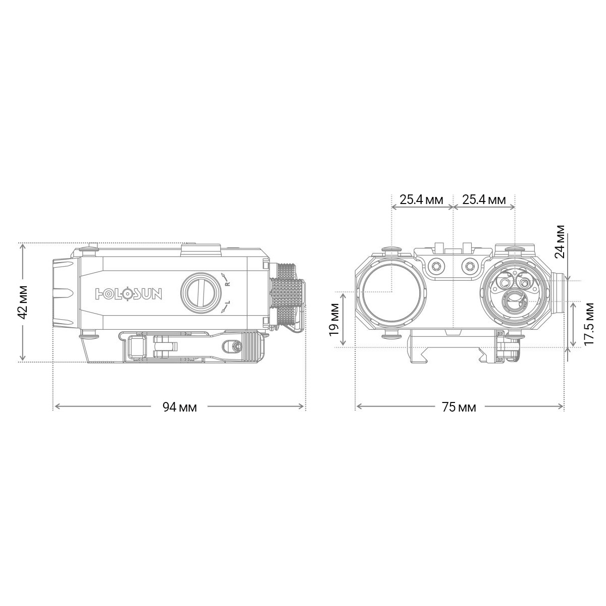 Тактичний блок HOLOSUN LS420-GR (LS420G) Green & IR / White & IR illuminator фото 9