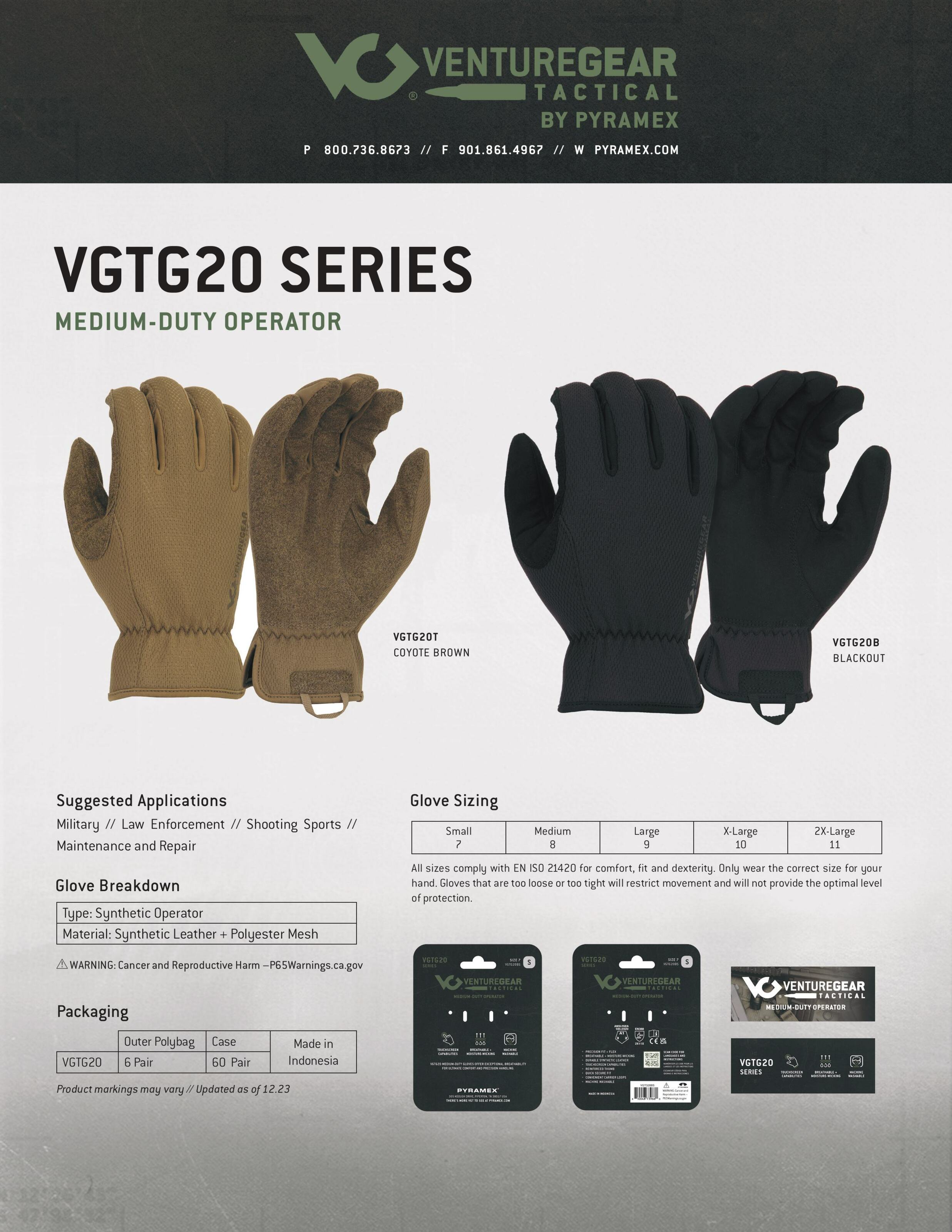 Рукавички тактичні Venture Gear Tactical VGTG20 Medium-Duty Operator, пісочні, розмір XL (10) фото 9