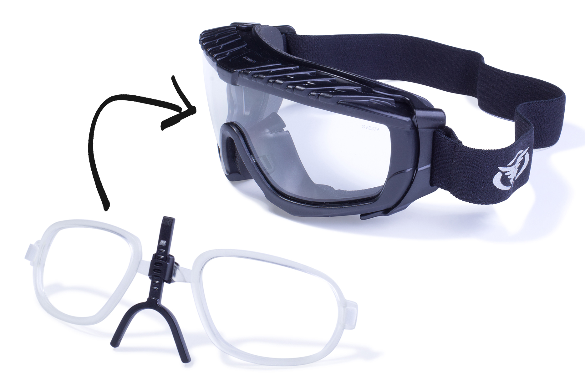 Очки защитные с уплотнителем Global VisionBallistech-1+RX (clear) Anti-Fog, прозрачные с диоптрической вставкой