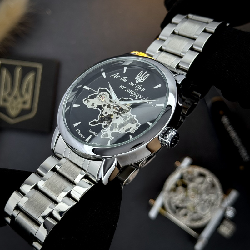 Чоловічий годинник Awarder 022 Де би не був Silver-Black Automatic Metall фото 7