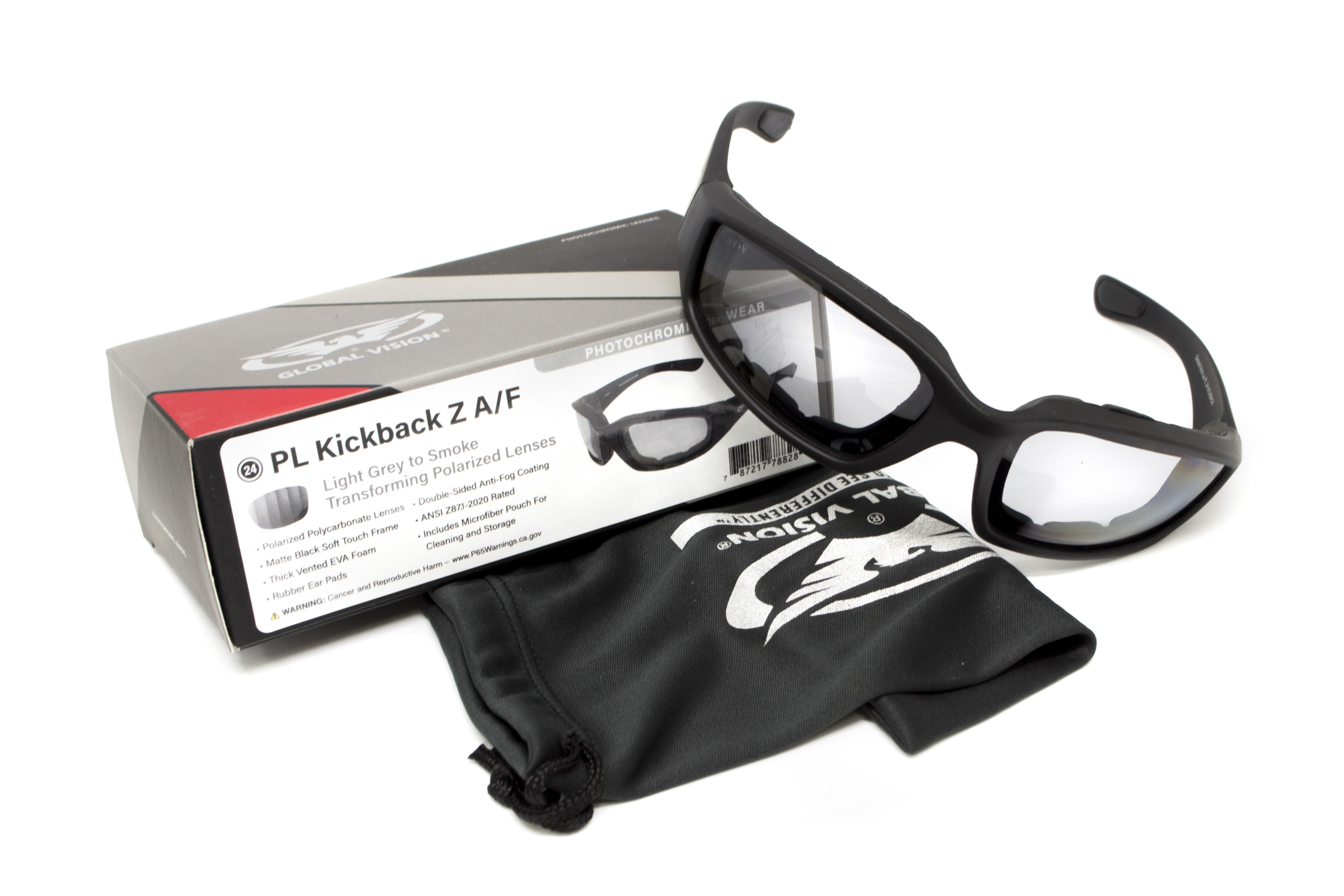 Очки защитные фотохромные с поляризацией Global Vision Kickback-Z Polarized+Photochromic (light gray) Anti-Fog фото 9