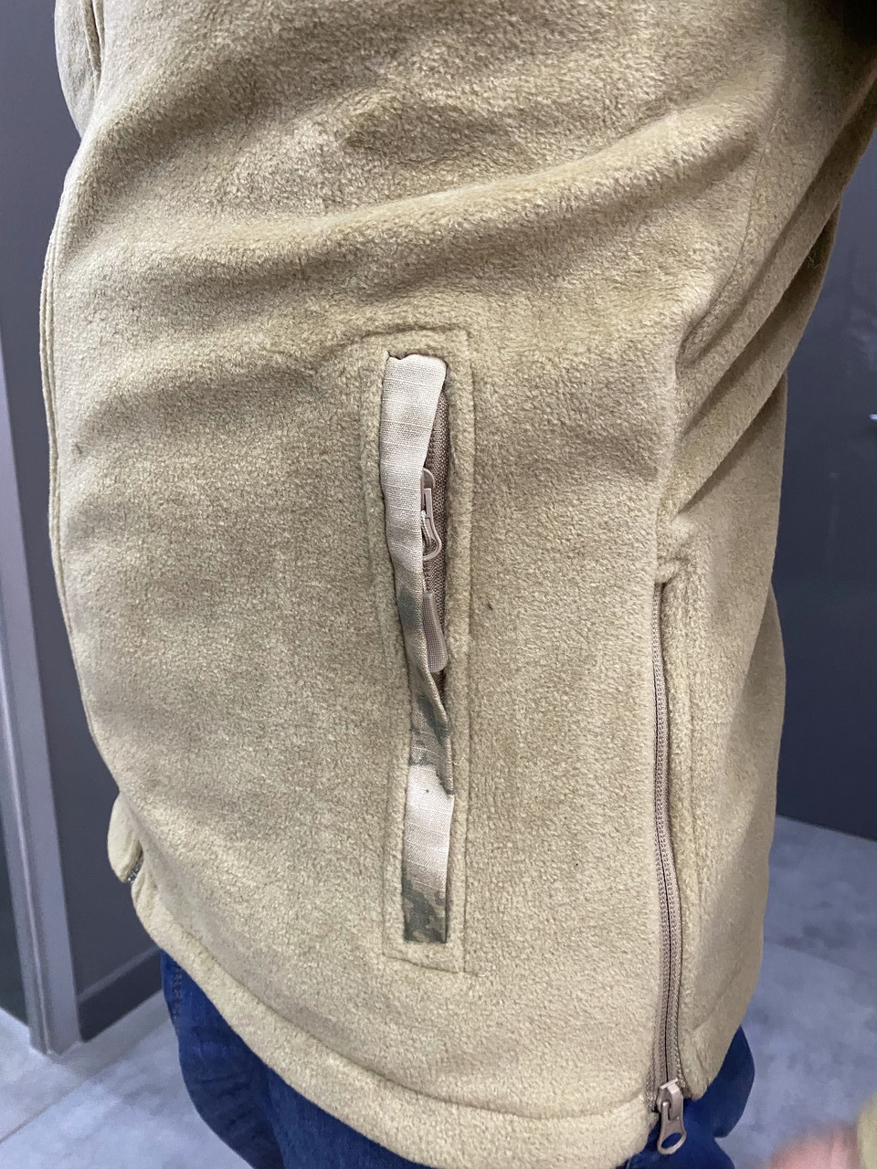 Армейская Кофта флисовая WOLFTRAP, теплая, размер M, Койот, Камуфляжные вставки на рукава, плечи, карманы фото 5