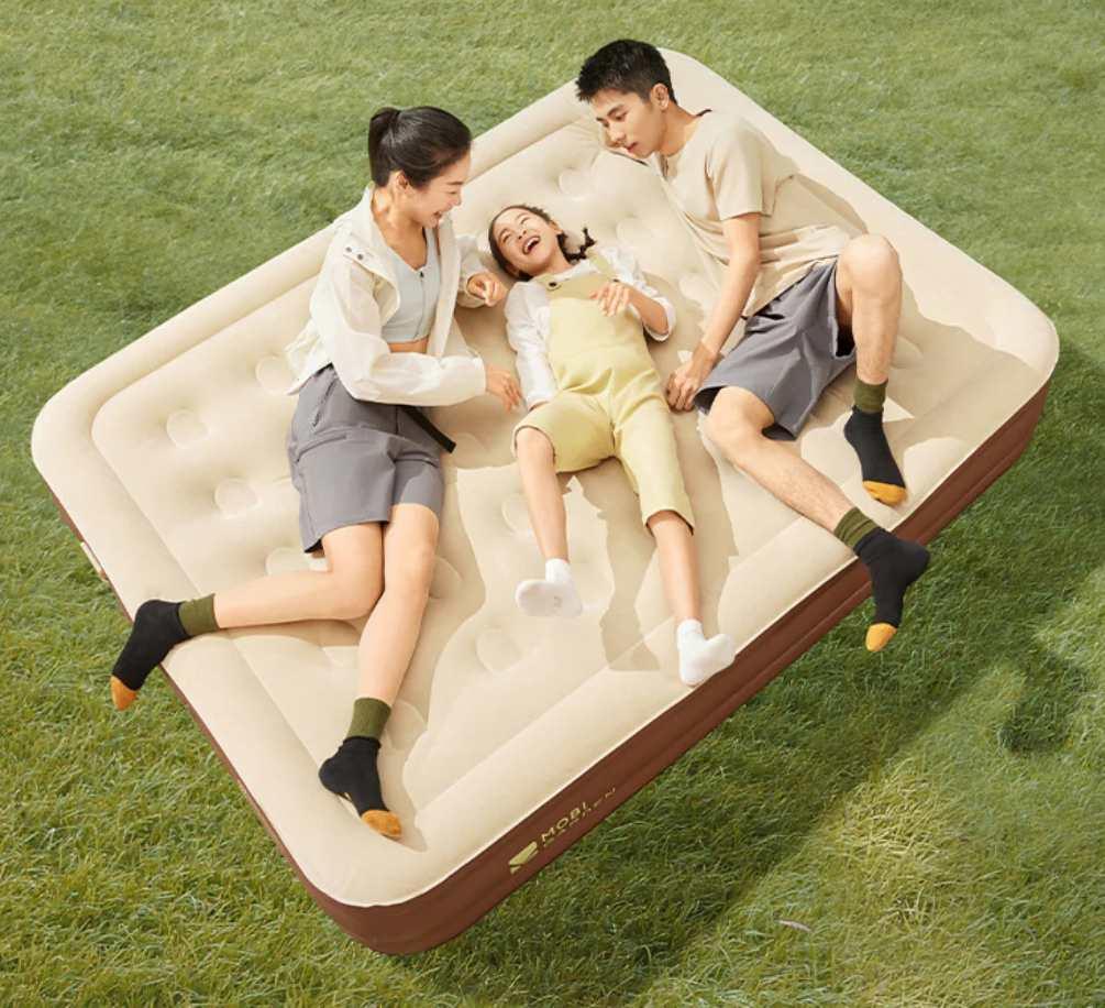 Матрац надувний одномісний з вбудованим насосом Mobi Garden Air bed 26 см NX24663010 sand фото 5