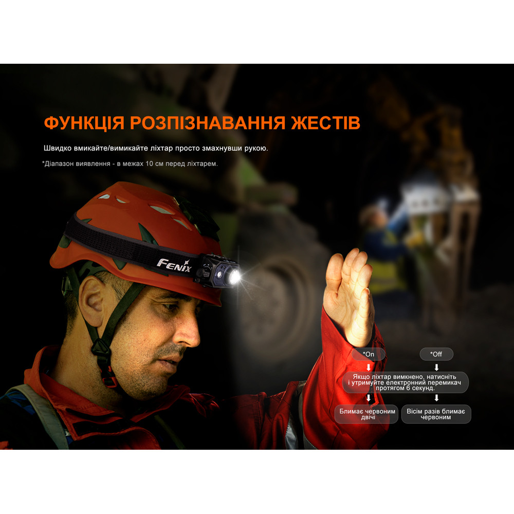 Ліхтар налобний Fenix HL45R LED з безконтактним датчиком фото 10
