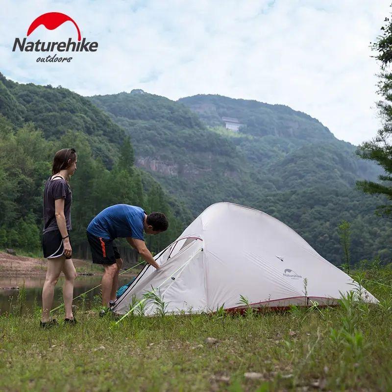 Намет надлегкий тримісний з футпринтом Naturehike Cloud Up 3 Updated NH18T030-T, 20D, темно-зелений фото 4