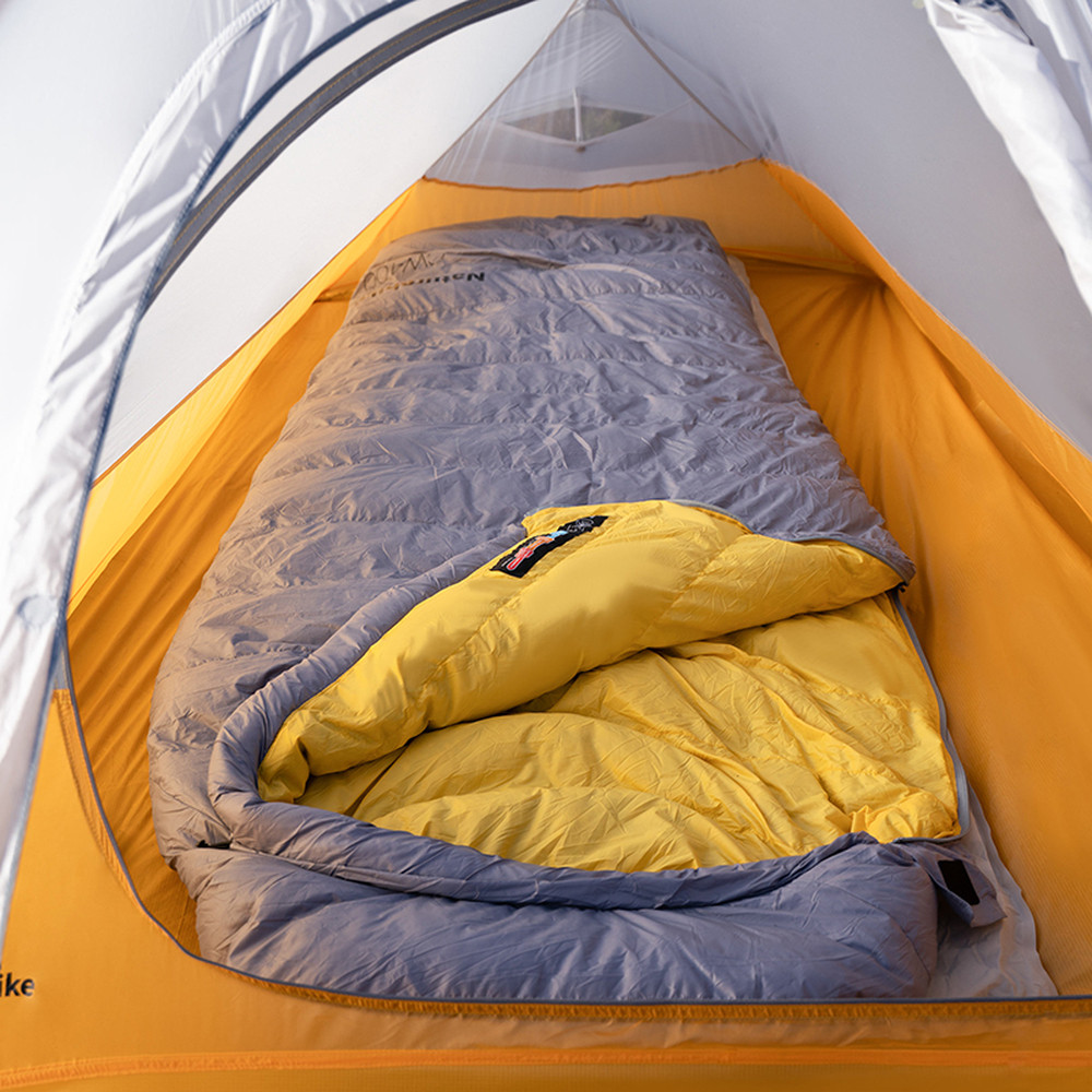 Спальник с натуральным пухом Naturehike CW400 NH18C400-D, р-р L, желто-серый фото 9