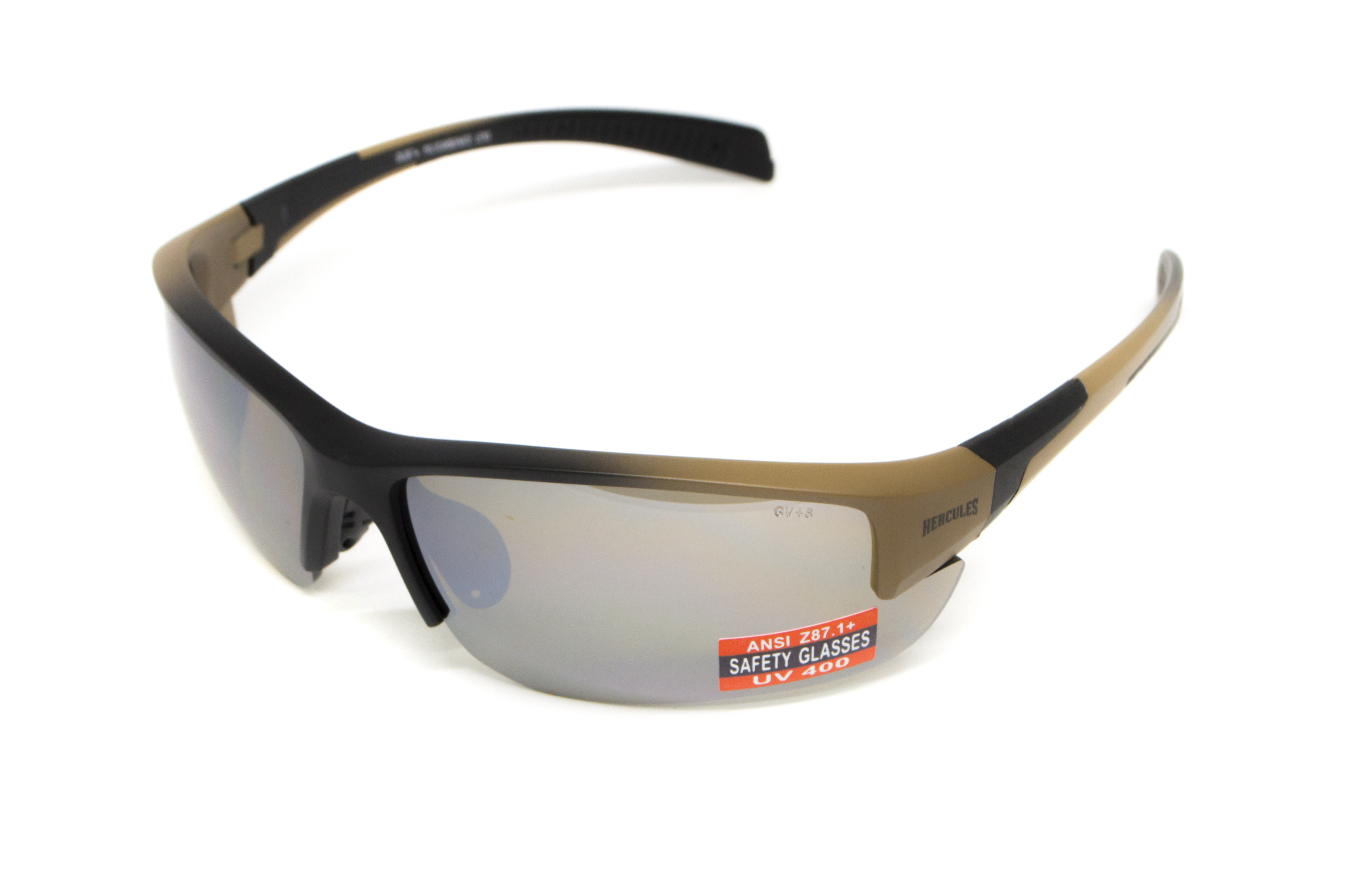 Очки защитные Global Vision Hercules-7 Black-Brown (drive mirror), зеркальные коричневые в коричнево-чорной оправе