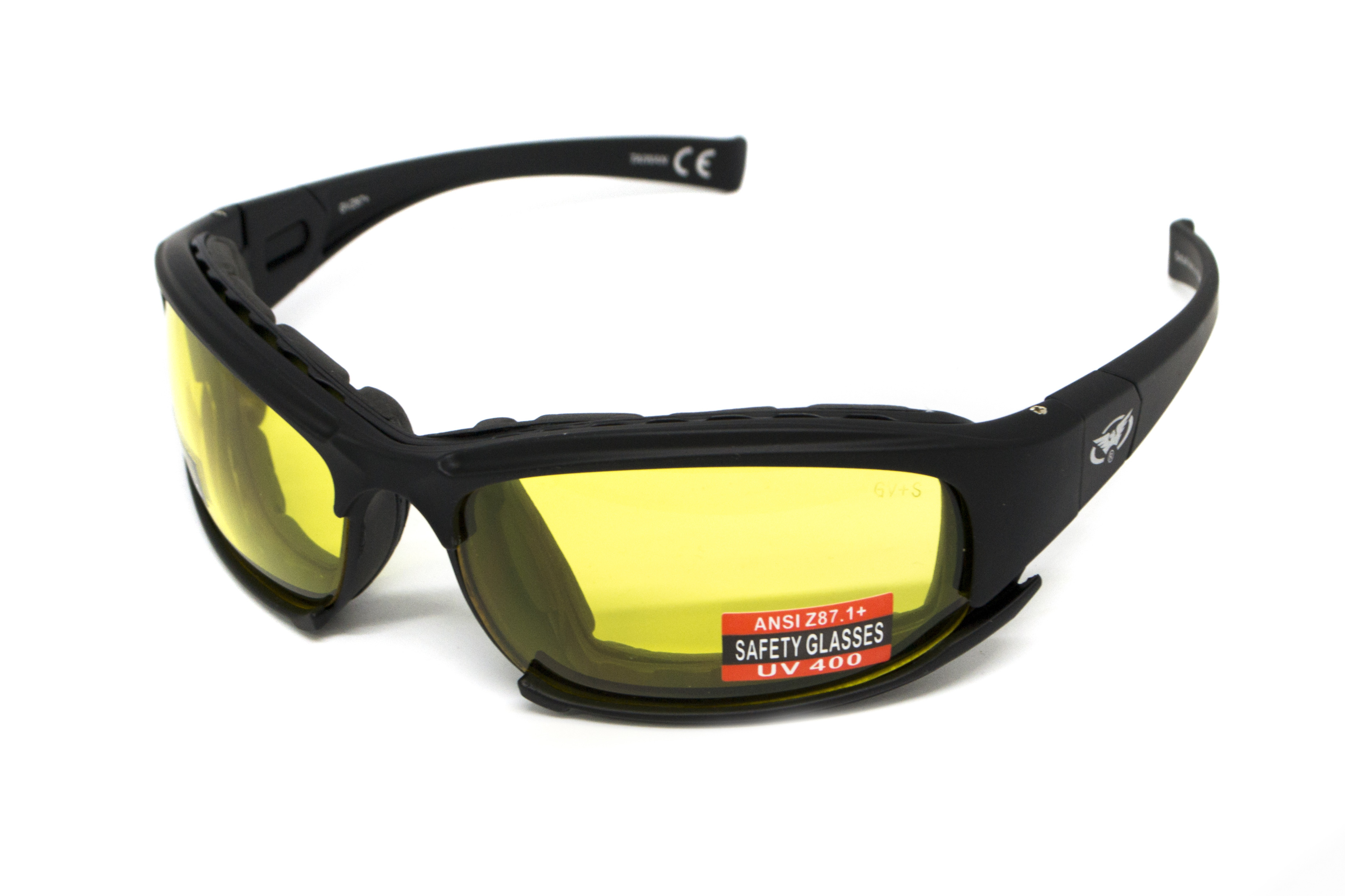 Очки защитные с уплотнителем Global Vision Assault (yellow) Anti-Fog, желтые фото 3