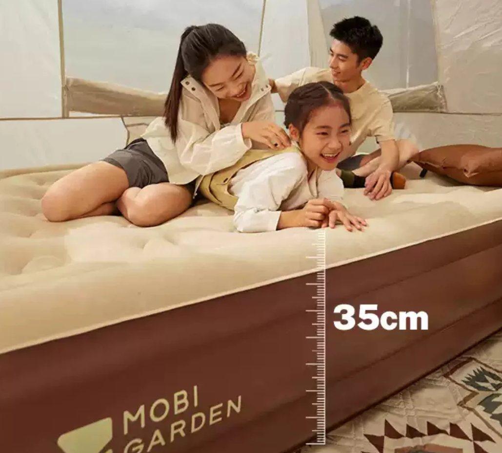 Матрац надувний одномісний з вбудованим насосом Mobi Garden Air bed 26 см NX24663010 sand фото 3