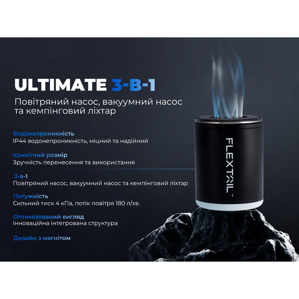 Насос-ліхтар кемпінговий Flextail Tiny Pump 2X, помаранчевий фото 8