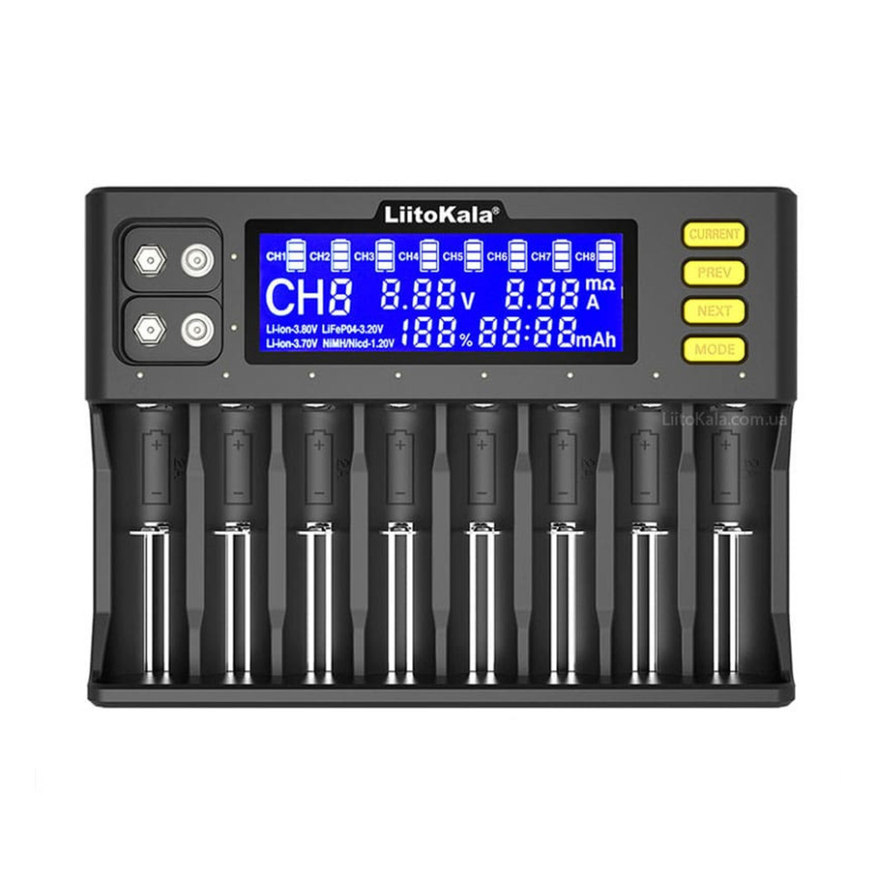 Зарядное устройство LiitoKala Lii-S8 на 8 каналов для аккумуляторов + автомобильный кабель фото 2