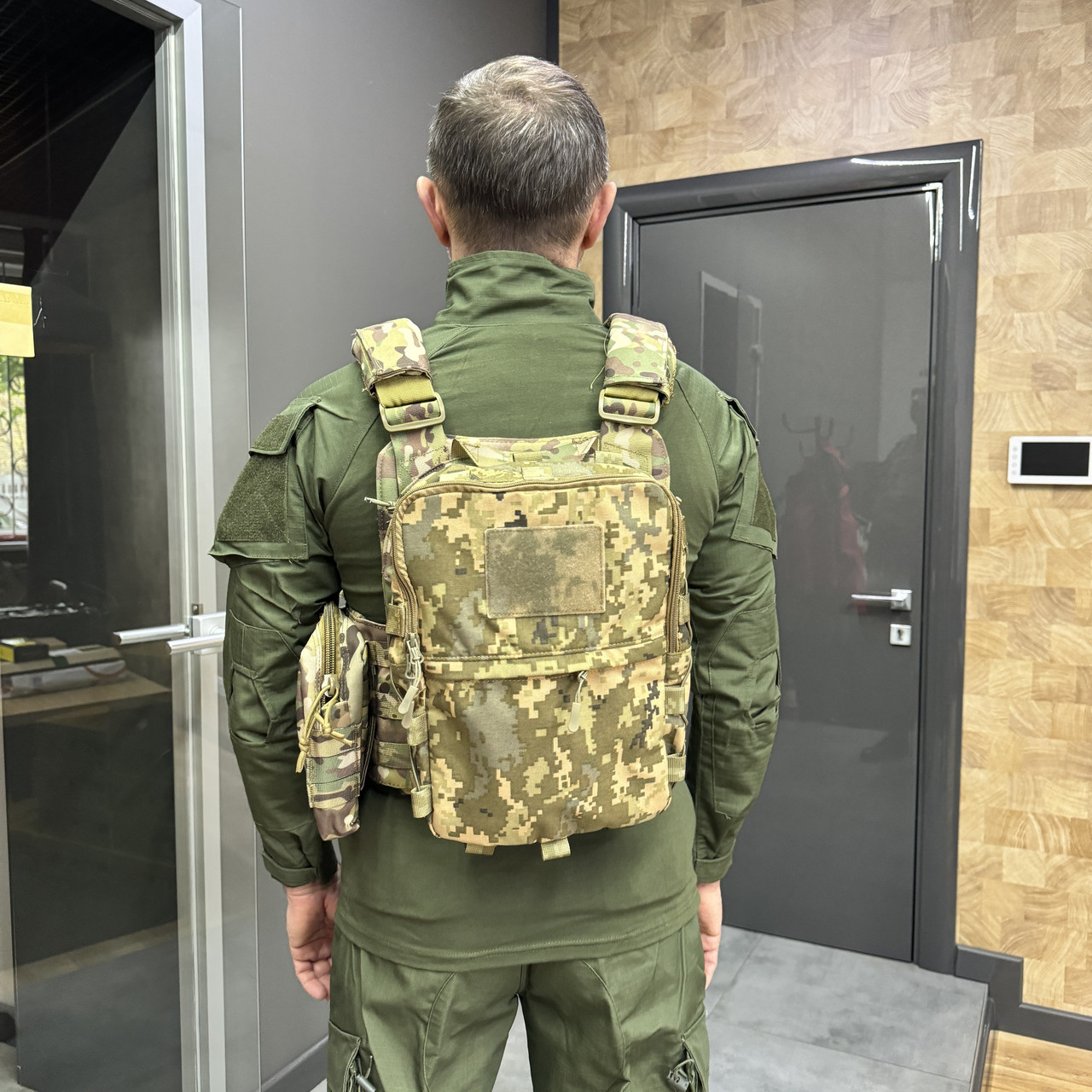 Подсумок-рюкзак сухарный на плитоноску с Молли, Пиксель, Cordura, сумка сухарная тактическая, сумка сухарка фото 4