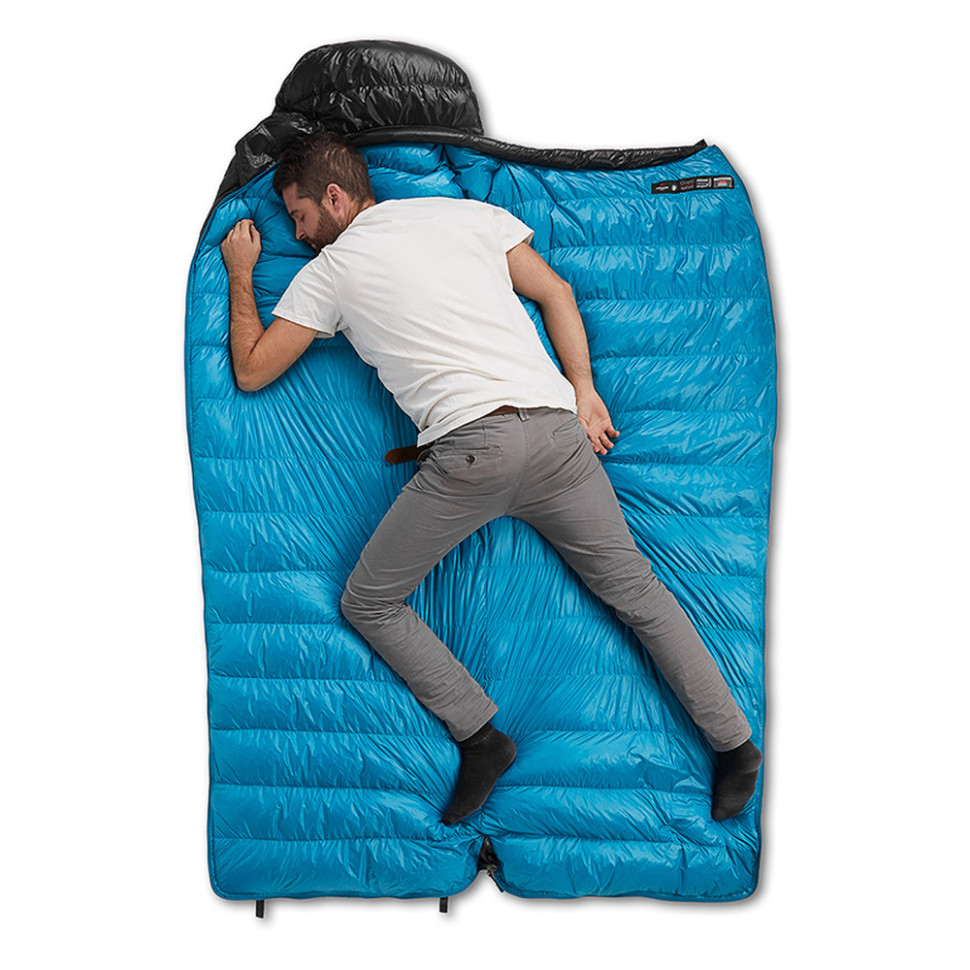 Спальник з натуральним пухом Naturehike CW400 NH18C400-D, p-р L, чорно-блакитний фото 8