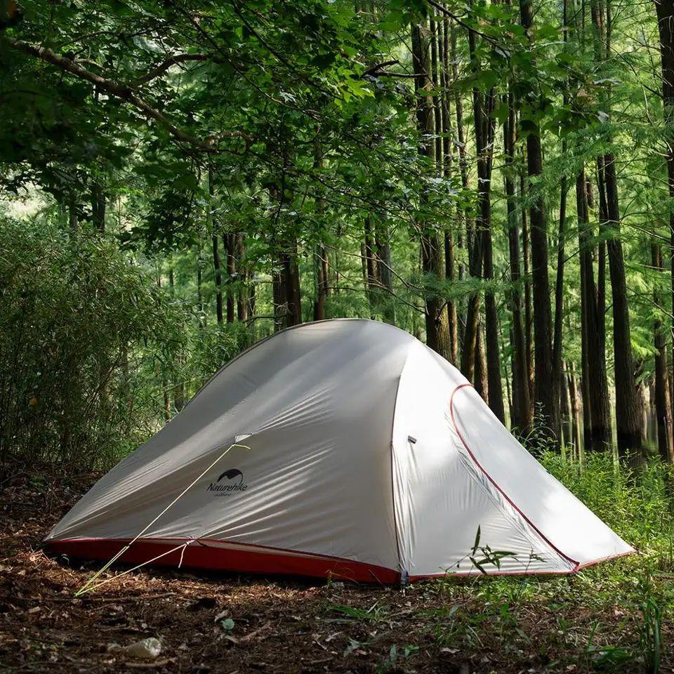 Намет надлегкий тримісний з футпринтом Naturehike Cloud Up 3 Updated NH18T030-T, 20D, темно-зелений фото 7