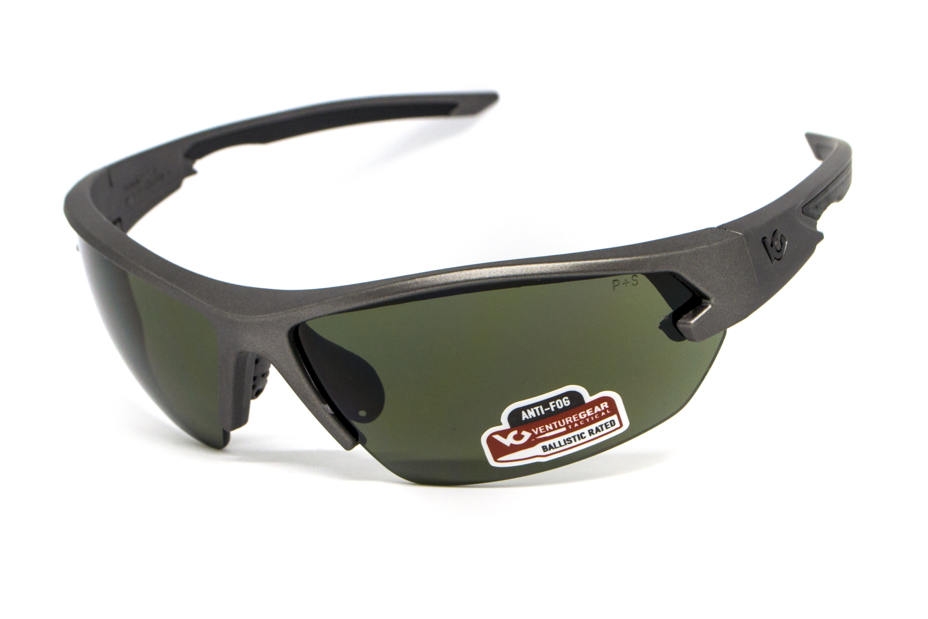 Захисні окуляри Venture Gear Tactical Semtex 2.0 Gun Metal (forest grey) Anti-Fog, чорно-зелені в оправі кольору 