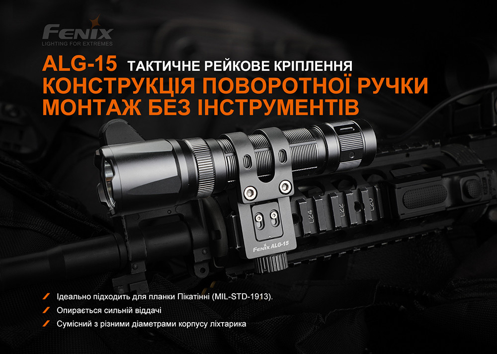 Кріплення на зброю для тактичних ліхтарів Fenix ALG-15 фото 5