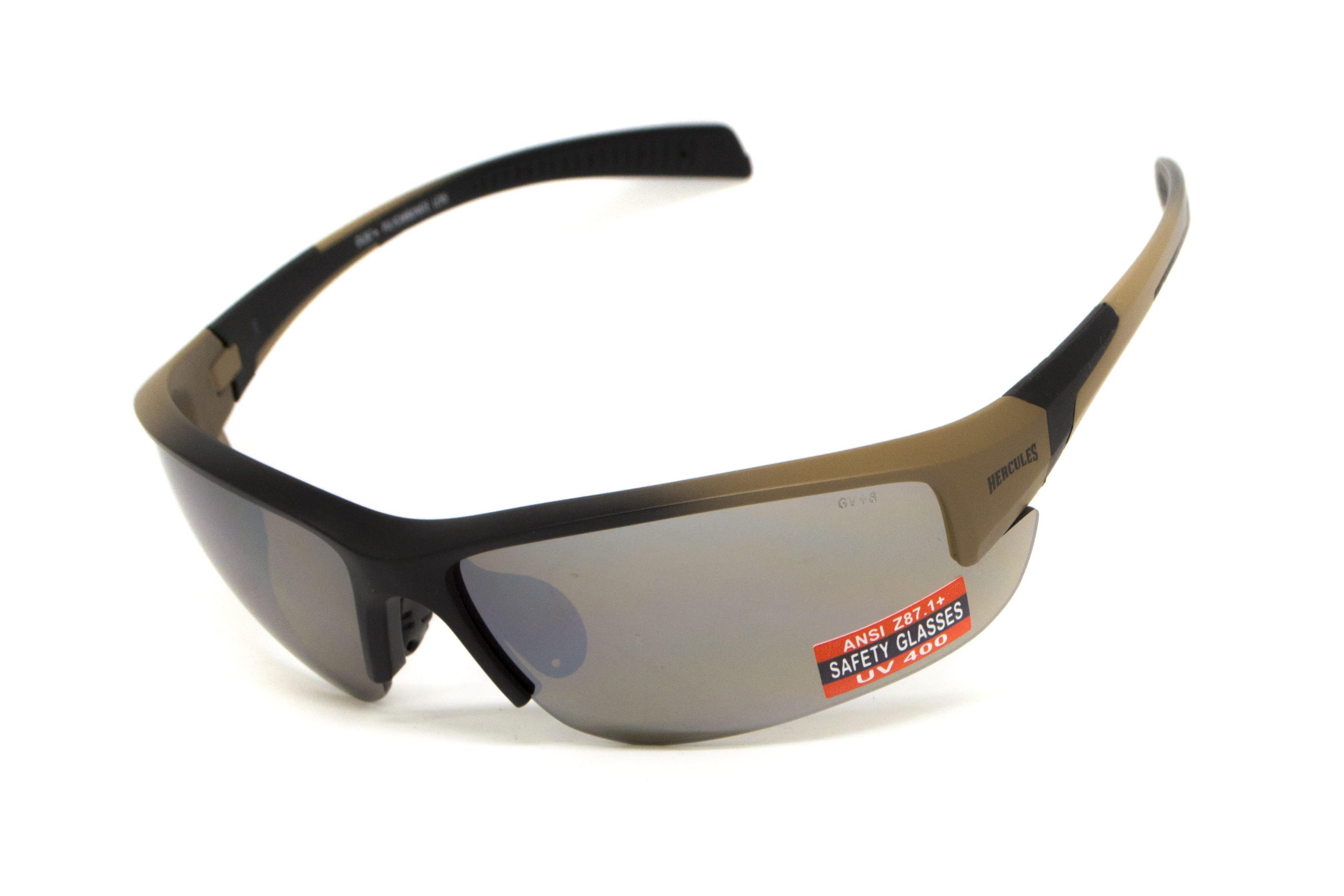 Очки защитные Global Vision Hercules-7 Black-Brown (drive mirror), зеркальные коричневые в коричнево-чорной оправе фото 2