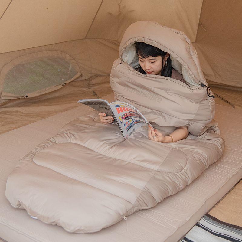 Спальний мішок овальний Naturehike PS200 NH20MSD03, правий, бежевий фото 2