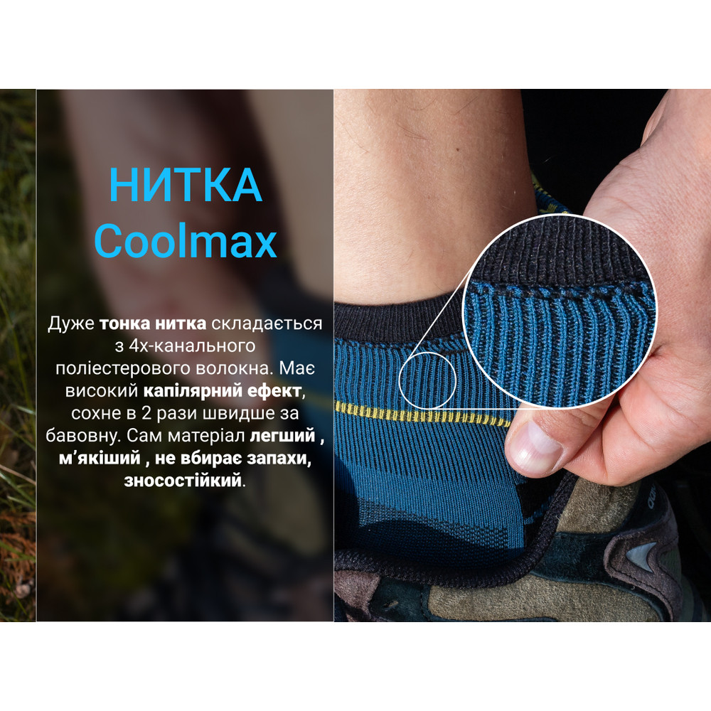 Шкарпетки водонепроникні Dexshell Running Lite 2.0 Socks, темно-блакитні, розмір M (39-42) фото 6