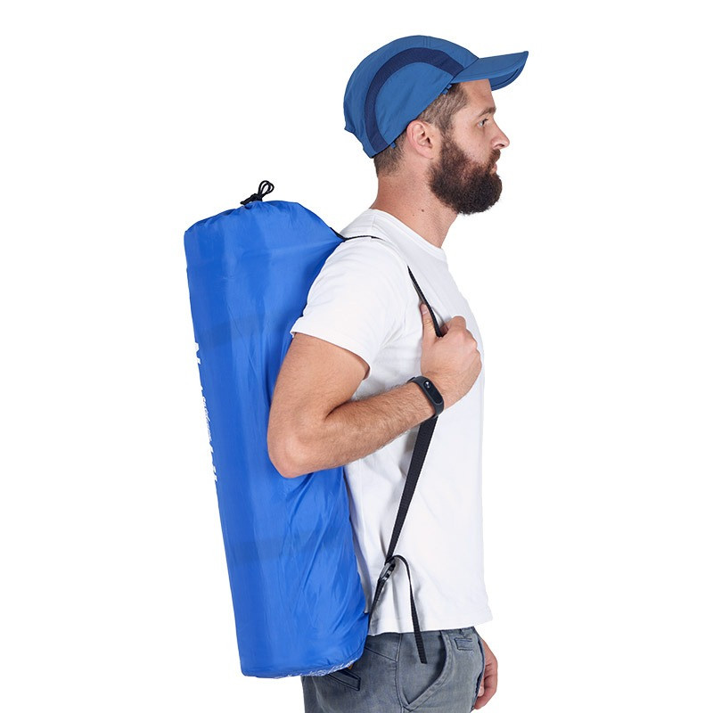 Килимок самонадувний двомісний з подушкою Naturehike NH18Q010-D, 25 мм, синій фото 4