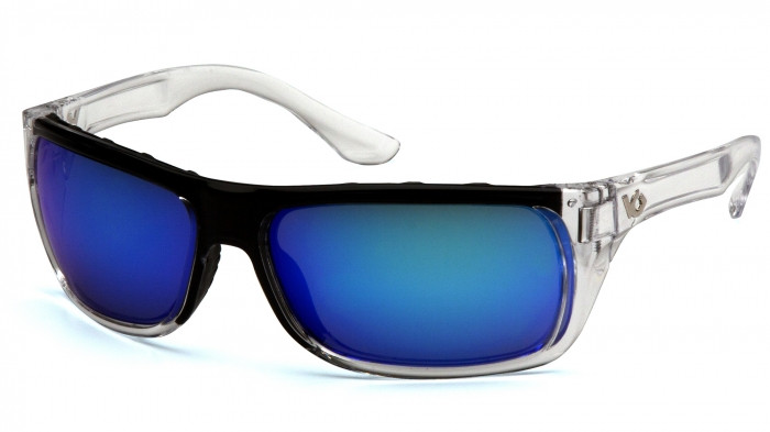 Очки защитные открытые Venture Gear Vallejo Crystal (ice blue mirror) Аnti-Fog, синие зеркальные в прозрачной оправе