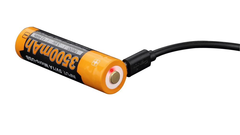 Акумулятор 18650 Fenix (3500 mAh) micro usb зарядка фото 3