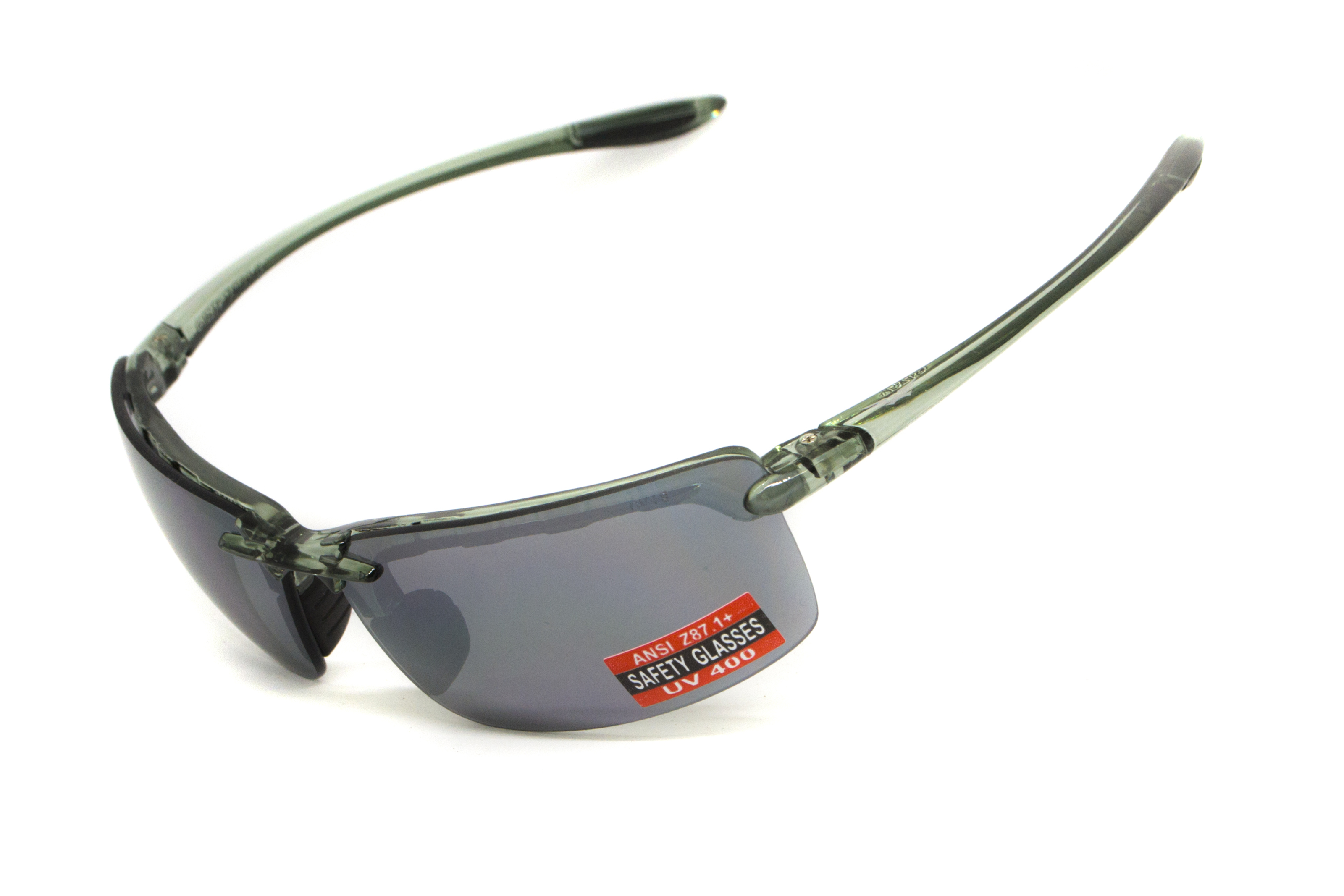 Очки защитные Global Vision Wheelin Crystal Gray (flash mirror) серые зеркальные линзы в полупрозрачной серой оправе фото 2