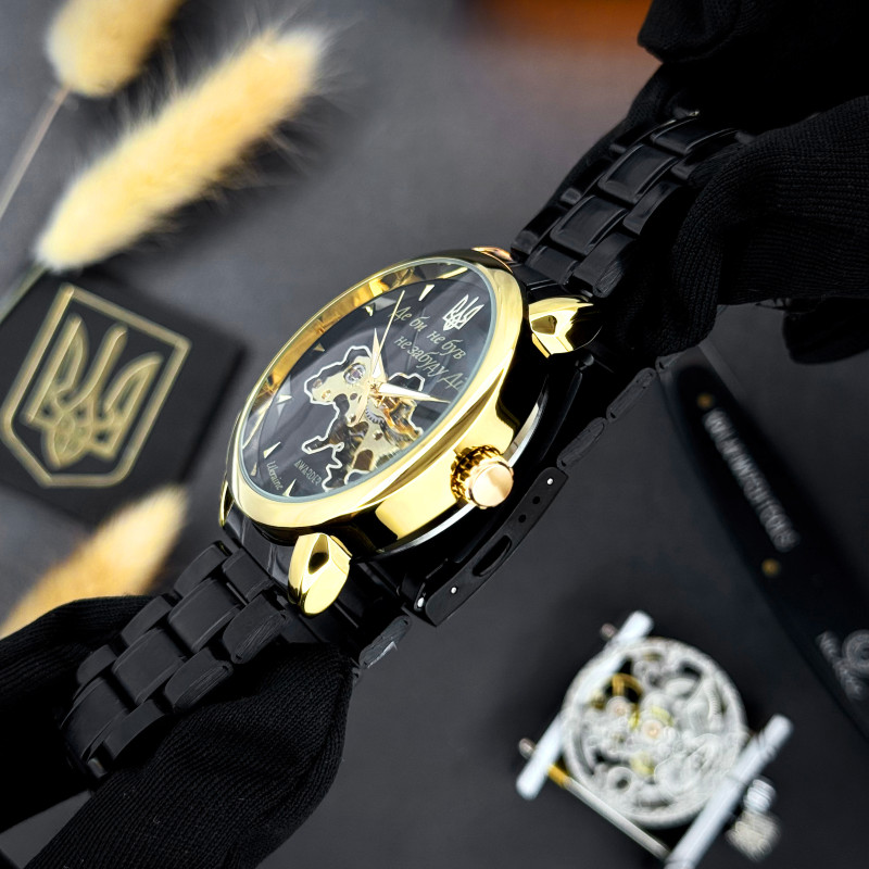 Годинник наручний Awarder 022-3D Black-Gold Automatics Steel Не Забуду Дім фото 3