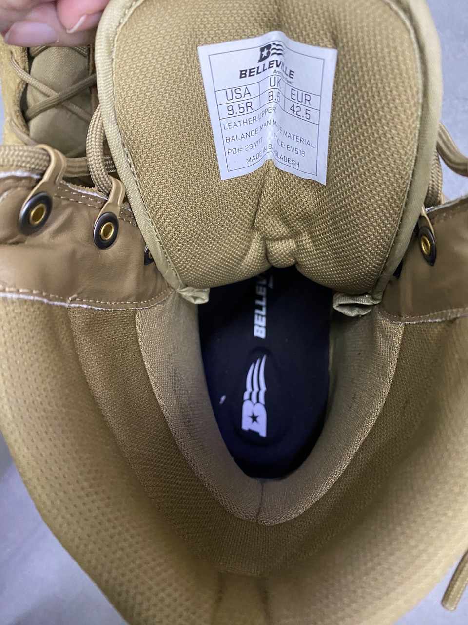 Берцы Belleville Spear Point Lightweight Hot Weather, размер 11.5/44.5, цвет Койот, весна-лето, стандарт армии США фото 7