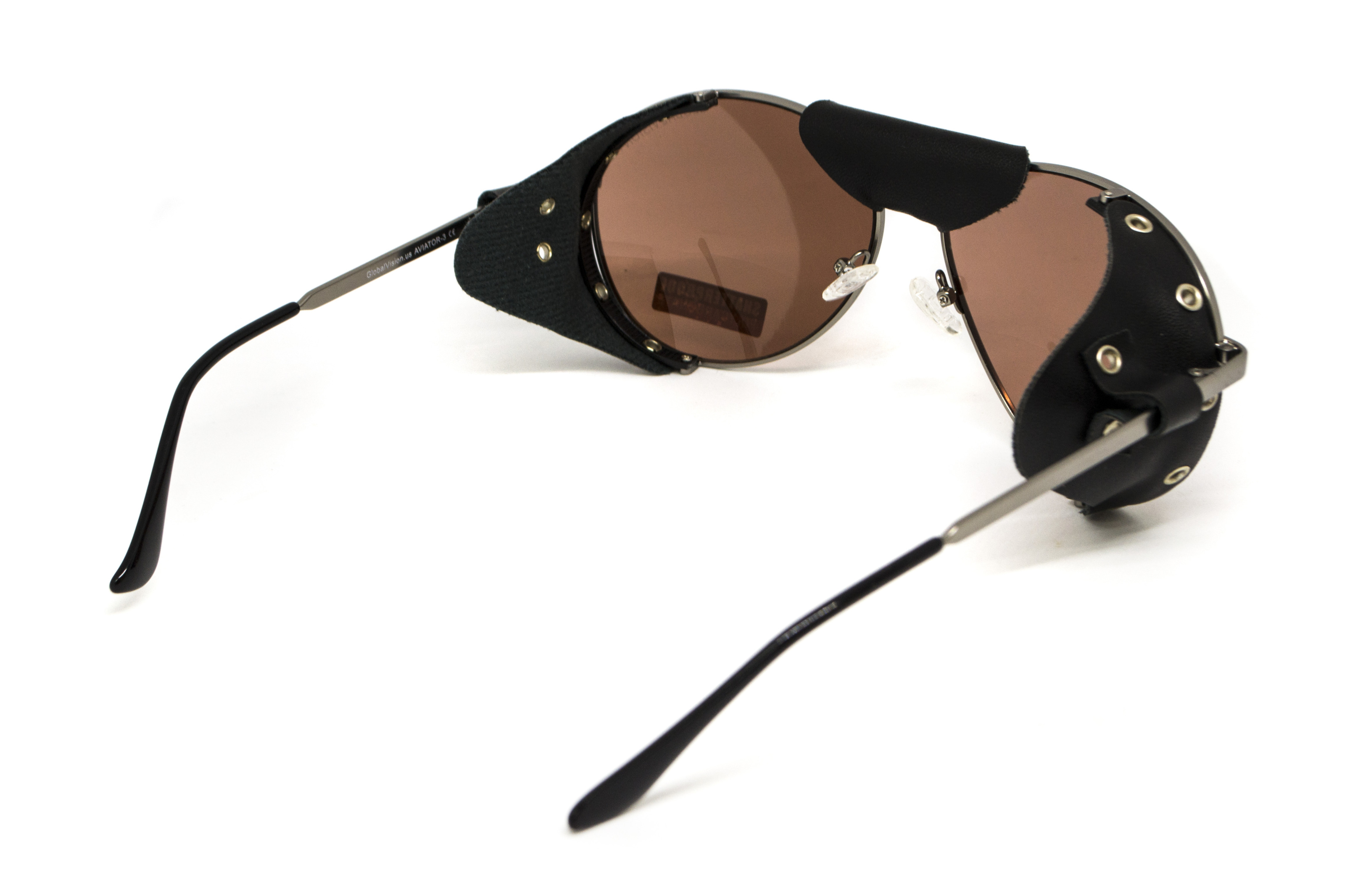 Очки защитные Global Vision Aviator-3 (drive mirror), коричневые со съёмным уплотнителем из синтетитечской 