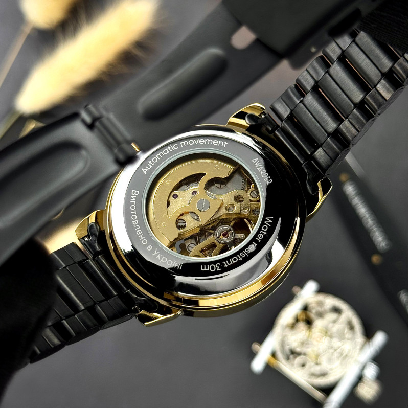 Годинник наручний Awarder 022-3D Black-Gold Automatics Steel Не Забуду Дім фото 6