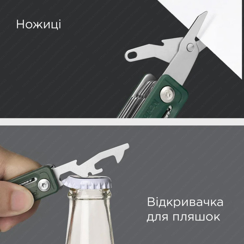 Мультитул NexTool Multi Functional Knife, зеленый фото 4