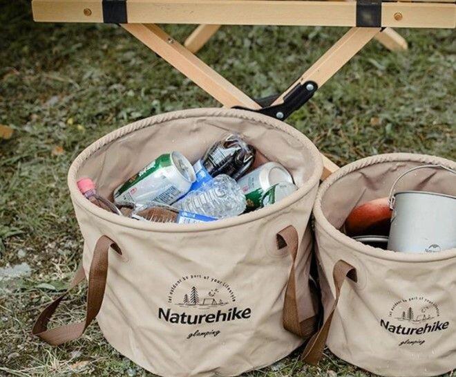 Складане відро для води з ПВХ Naturehike NH20SJ040, 10 л, світло-коричневий фото 4
