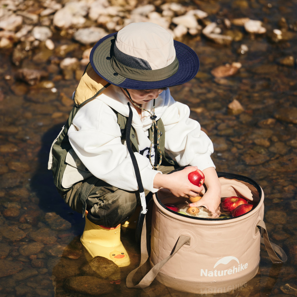 Складане відро для води з ЕВА Naturehike CNK2350CF010, 20 л, бежевий фото 7
