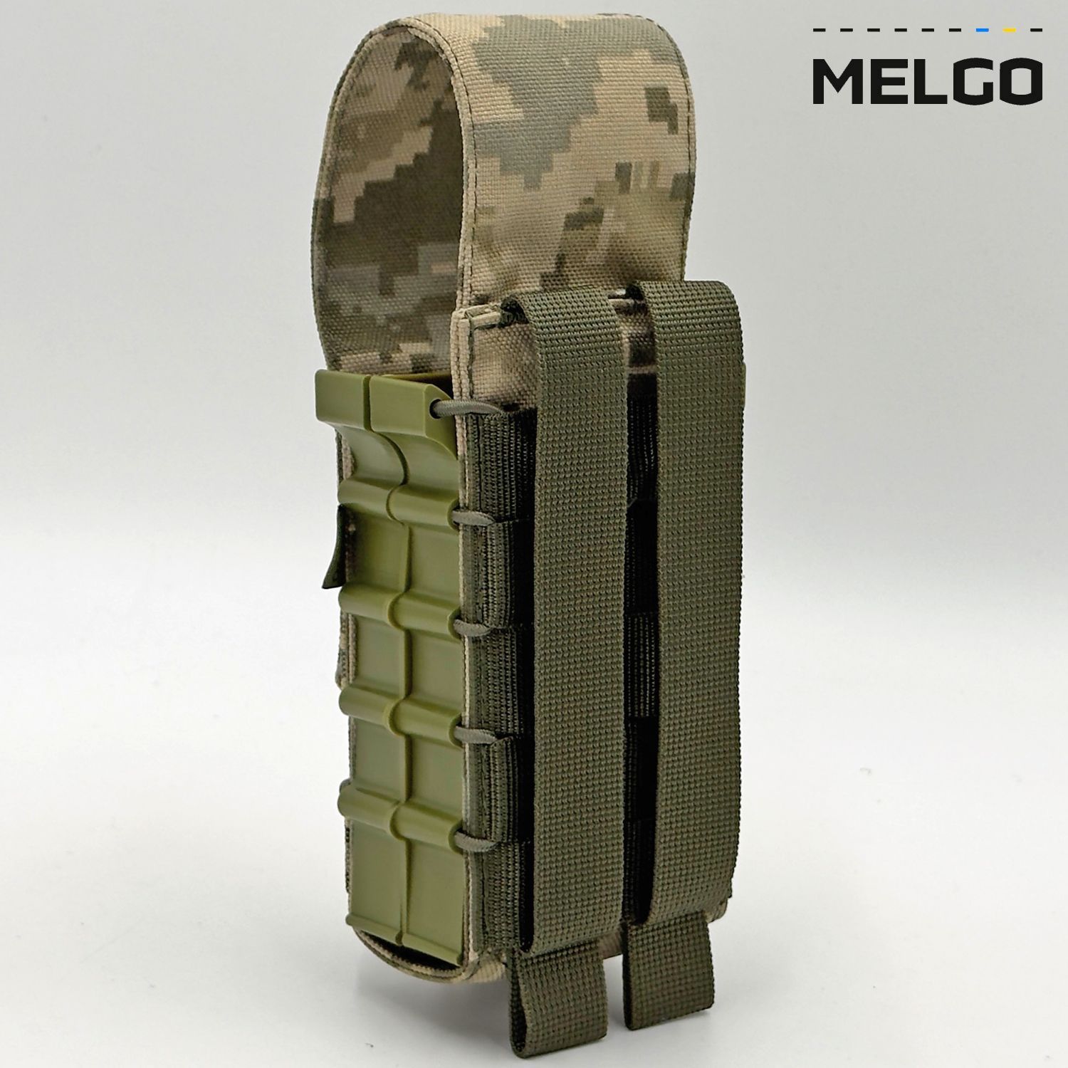 Подсумок на 2 магазины корпусный с клапаном Пиксель ММ-14 Cordura MELGO фото 2