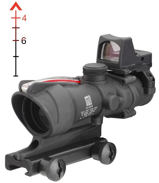 Приціл TRIJICON ACOG 4X32 BAC з коліматором TRIJICON RMR 3.25 МОА фото 2