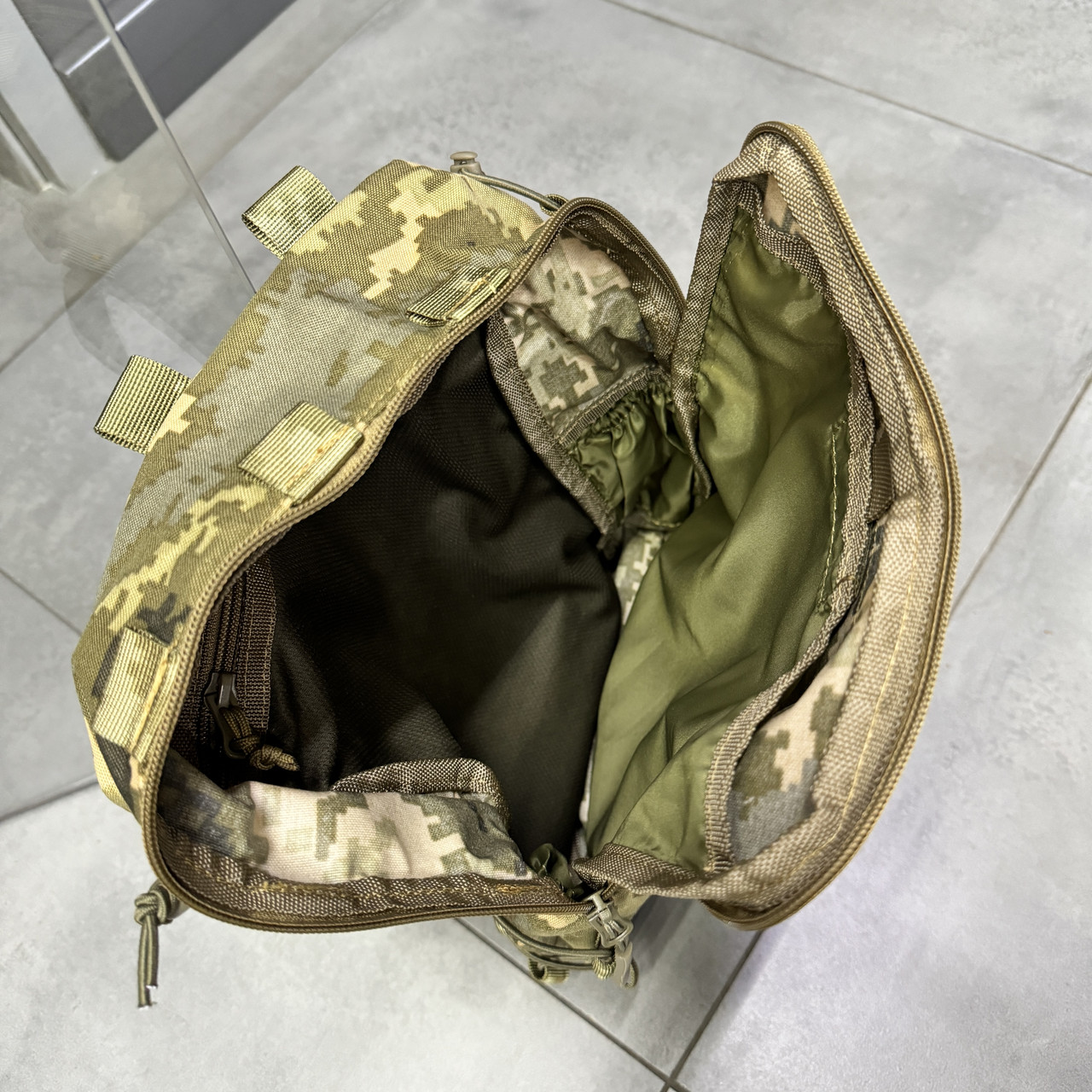 Подсумок-рюкзак сухарный на плитоноску с Молли, Пиксель, Cordura, сумка сухарная тактическая, сумка сухарка фото 6