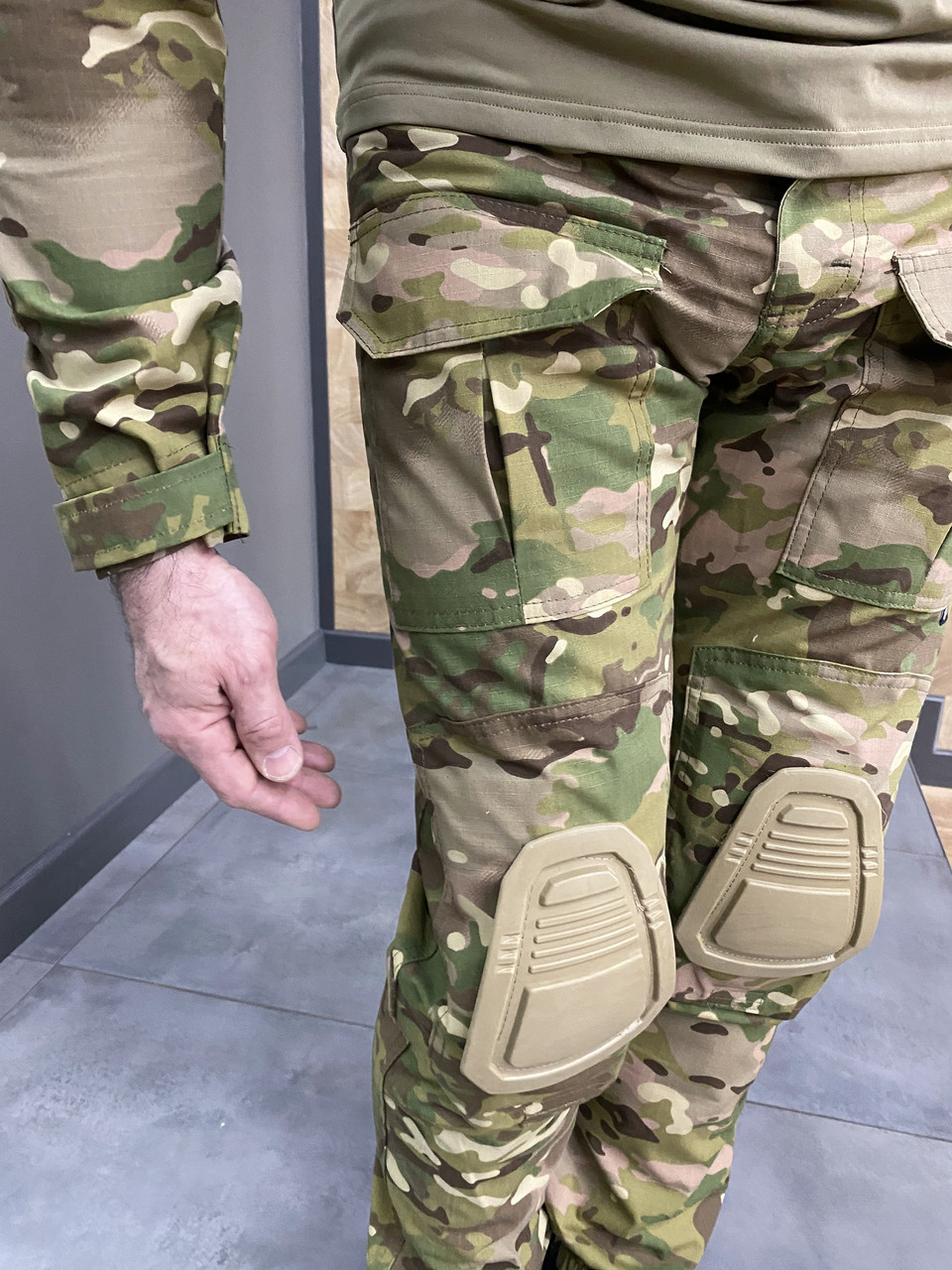 Военная форма Attack (убакс + брюки), хлопок-рипстоп, Мультикам, размер L, с наколенниками и налокотниками фото 8