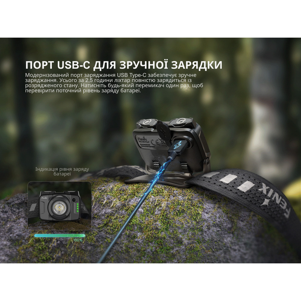 Ліхтар налобний Fenix HL12R V2.0 фіолетовий фото 10